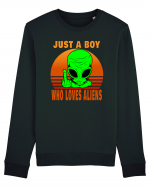 Just A Boy Who Loves Aliens Bluză mânecă lungă Unisex Rise
