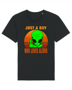 Just A Boy Who Loves Aliens Tricou mânecă scurtă Unisex Rocker
