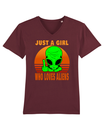 Just A Girl Who Loves Aliens Burgundy