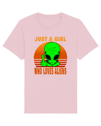 Just A Girl Who Loves Aliens Cotton Pink