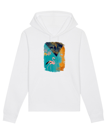 Atmosferă Tropicală cu Flamingo roz White