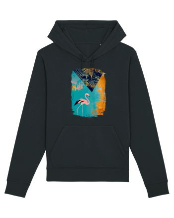 Atmosferă Tropicală cu Flamingo roz Black