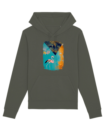Atmosferă Tropicală cu Flamingo roz Khaki