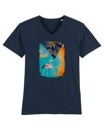 Atmosferă Tropicală cu Flamingo roz French Navy