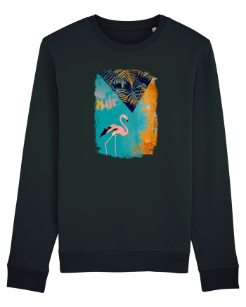 Atmosferă Tropicală cu Flamingo roz Black
