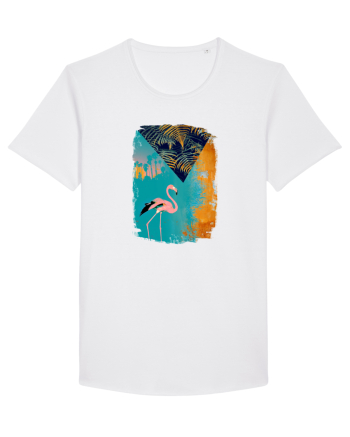 Atmosferă Tropicală cu Flamingo roz White