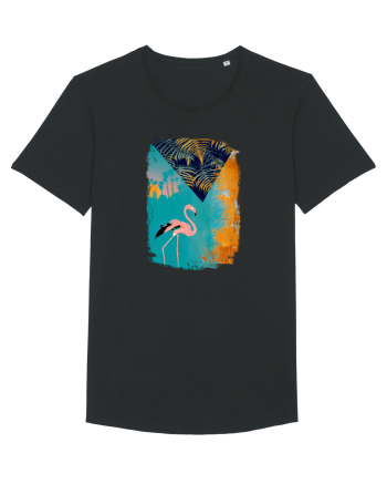 Atmosferă Tropicală cu Flamingo roz Black