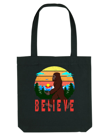 Believe Bigfoot Retro Black