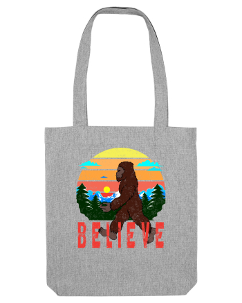 Believe Bigfoot Retro Heather Grey