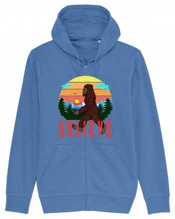 Believe Bigfoot Retro Bright Blue