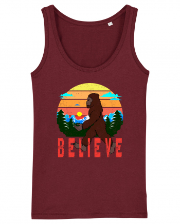 Believe Bigfoot Retro Burgundy