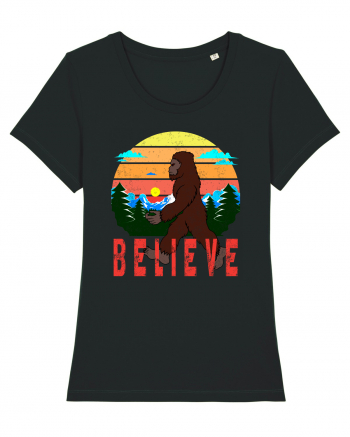 Believe Bigfoot Retro Black