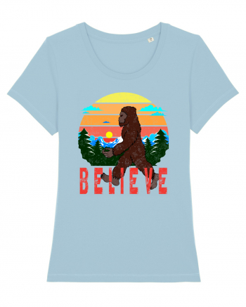 Believe Bigfoot Retro Sky Blue