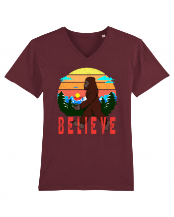 Believe Bigfoot Retro Burgundy