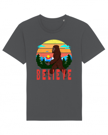 Believe Bigfoot Retro Anthracite