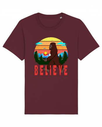 Believe Bigfoot Retro Burgundy