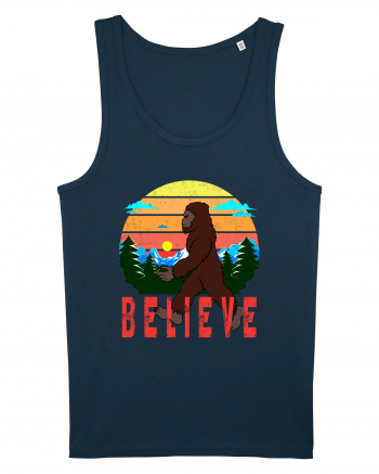 Believe Bigfoot Retro Navy