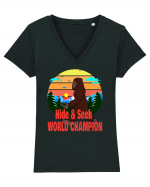 Bigfoot Hide & Seek World Champion Tricou mânecă scurtă guler V Damă Evoker