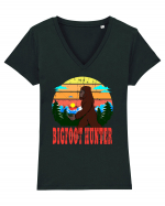 Bigfoot Hunter Grunge Style Tricou mânecă scurtă guler V Damă Evoker