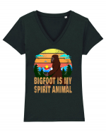 Bigfoot Is My Spirit Animal Tricou mânecă scurtă guler V Damă Evoker