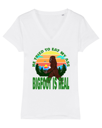 Bigfoot Is Real He Tried To Eat My Ass Grunge White
