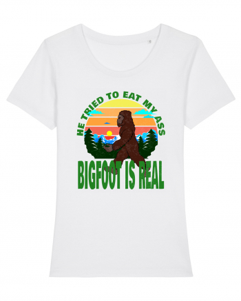 Bigfoot Is Real He Tried To Eat My Ass Grunge White