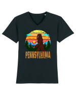 Bigfoot Pennsylvania Vintage Tricou mânecă scurtă guler V Bărbat Presenter