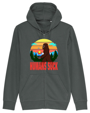 Humans Suck Retro Bigfoot Anthracite