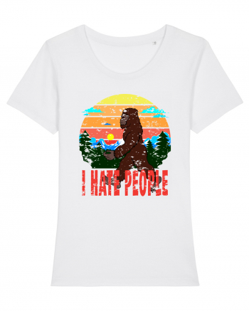 I Hate People Vintage Bigfoot White