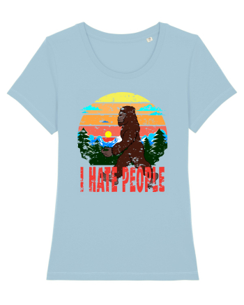 I Hate People Vintage Bigfoot Sky Blue