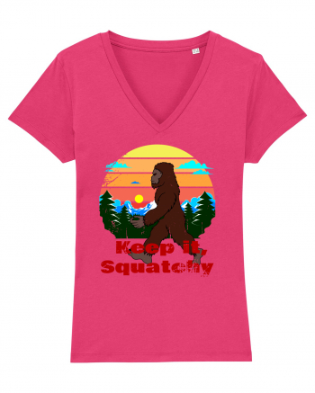 Keep It Squatchy Retro Bigfoot Raspberry