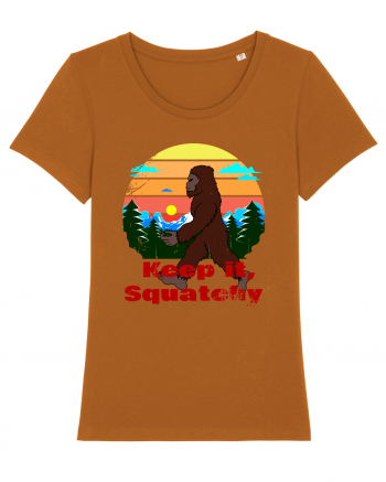 Keep It Squatchy Retro Bigfoot Roasted Orange