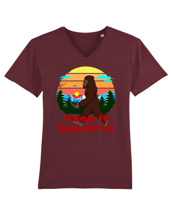 Keep It Squatchy Retro Bigfoot Burgundy
