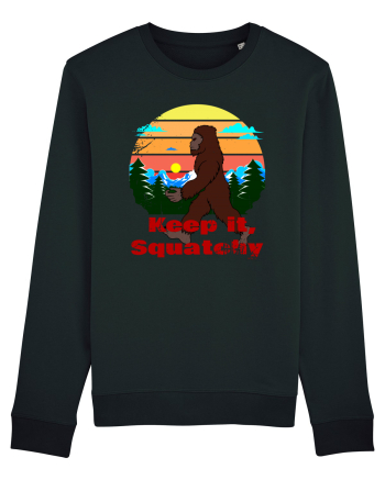 Keep It Squatchy Retro Bigfoot Black