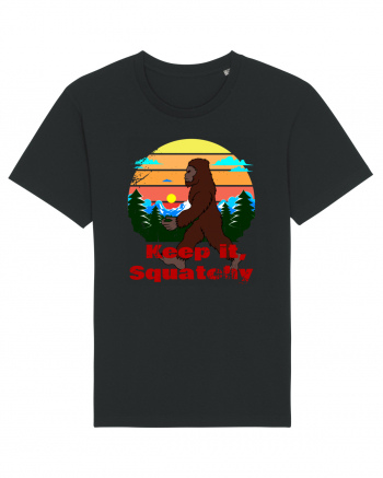 Keep It Squatchy Retro Bigfoot Black
