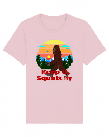 Keep It Squatchy Retro Bigfoot Cotton Pink