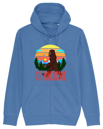 Stay Home People Retro Style Bright Blue