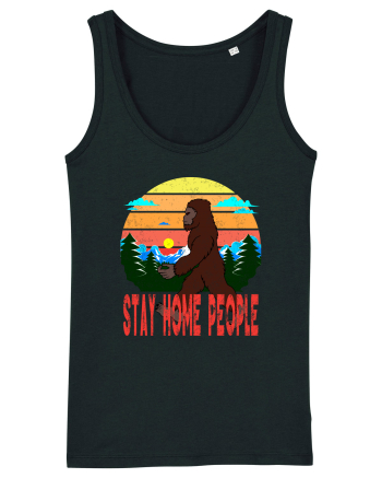 Stay Home People Retro Style Black