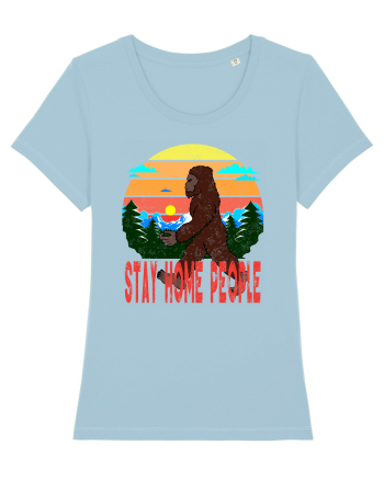 Stay Home People Retro Style Sky Blue