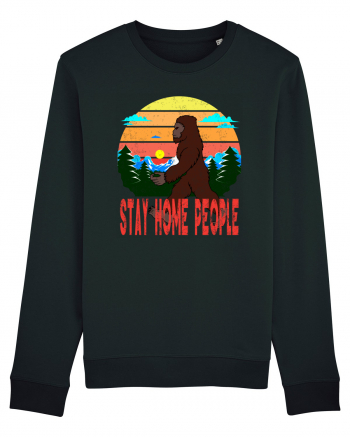 Stay Home People Retro Style Black