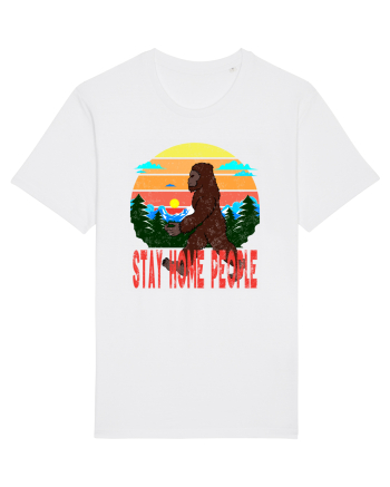 Stay Home People Retro Style White