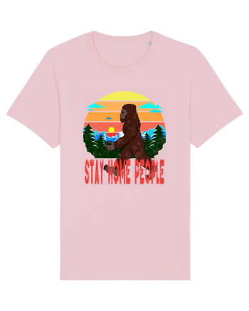 Stay Home People Retro Style Cotton Pink