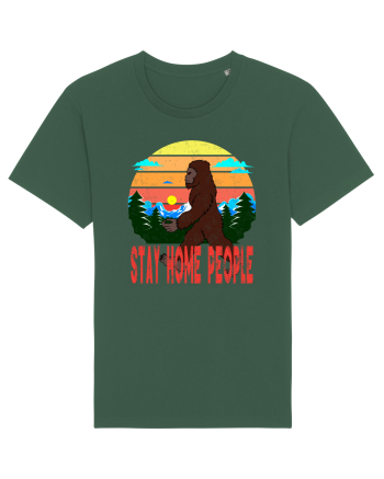 Stay Home People Retro Style Bottle Green