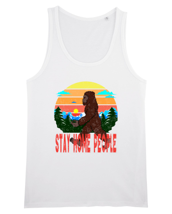 Stay Home People Retro Style White