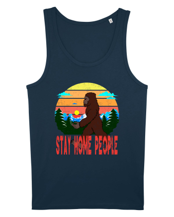 Stay Home People Retro Style Navy