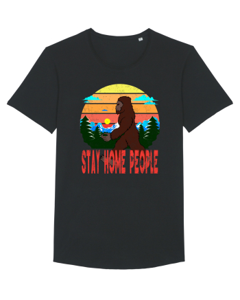 Stay Home People Retro Style Black