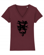 Skull Shield Tricou mânecă scurtă guler V Damă Evoker