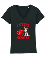 „Eu Fur Inimi” Îndrăgostiți Tricou mânecă scurtă guler V Damă Evoker