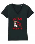 „Eu Fur Inimi” Îndrăgostiți Tricou mânecă scurtă guler V Damă Evoker