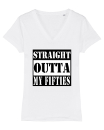 Straight Outta My Fifties Tricou mânecă scurtă guler V Damă Evoker